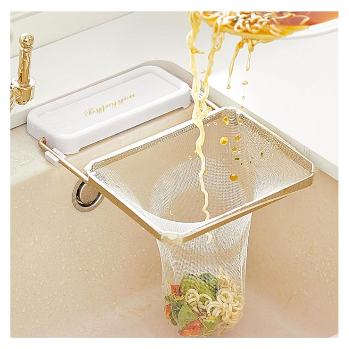 Foldable Sink Food Catcher with 50 Disposable Mesh Bags TECHNOLOGIA