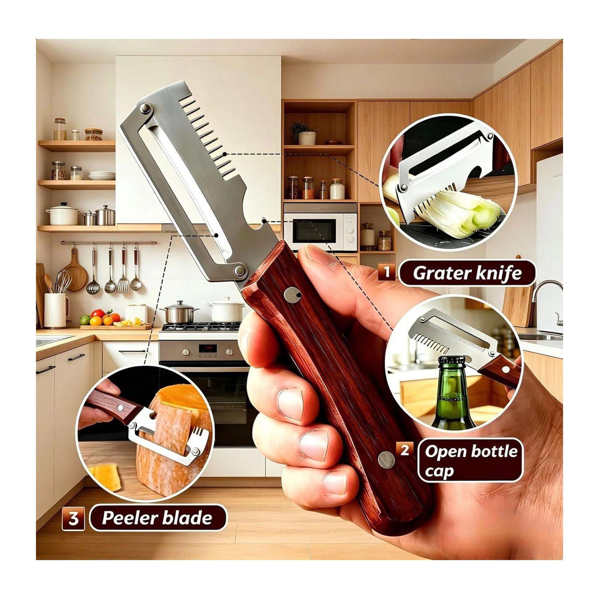 Stainless Steel Multi-function Vegetable Cutter and Peeling Knife TECHNOLOGIA