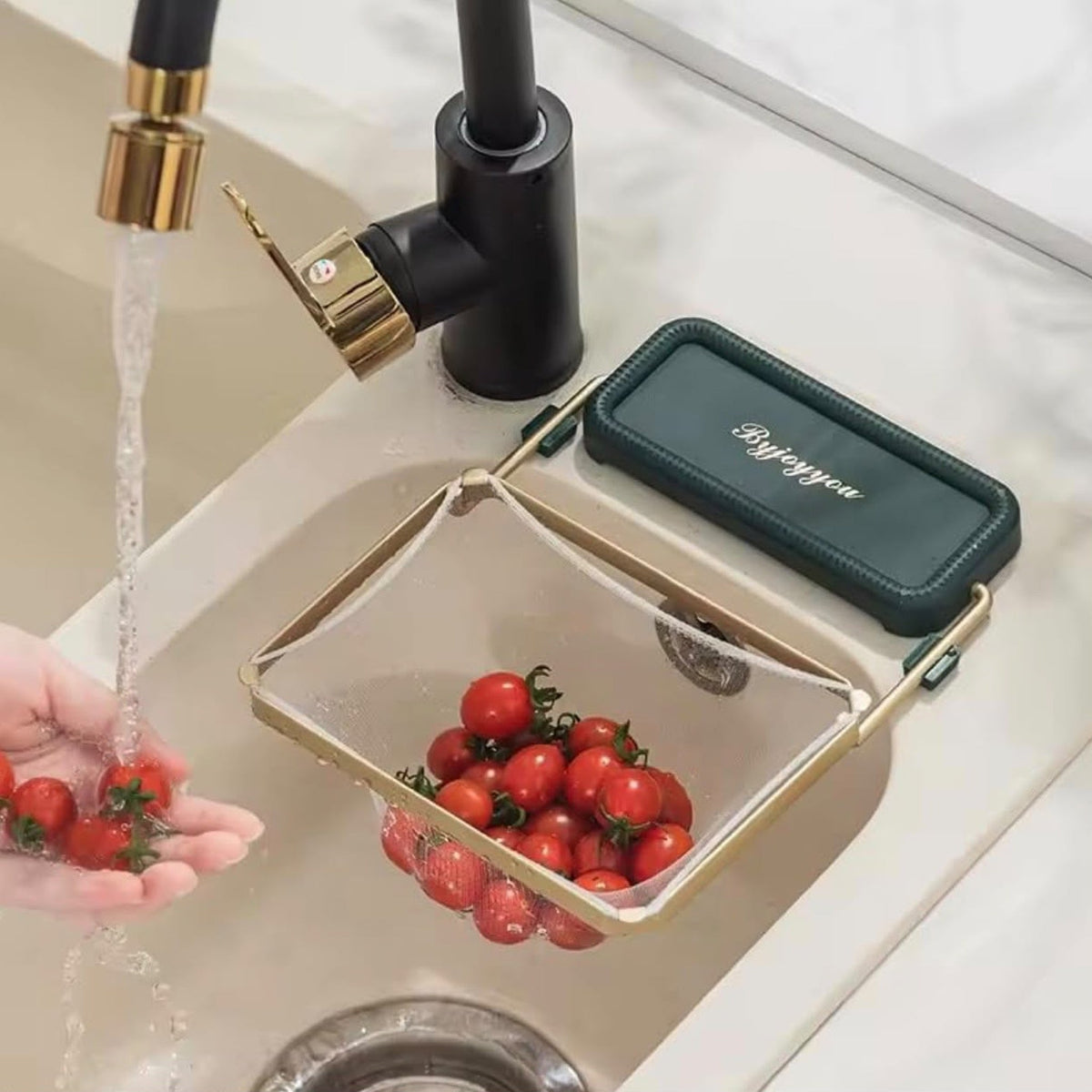 Foldable Sink Food Catcher with 50 Disposable Mesh Bags TECHNOLOGIA