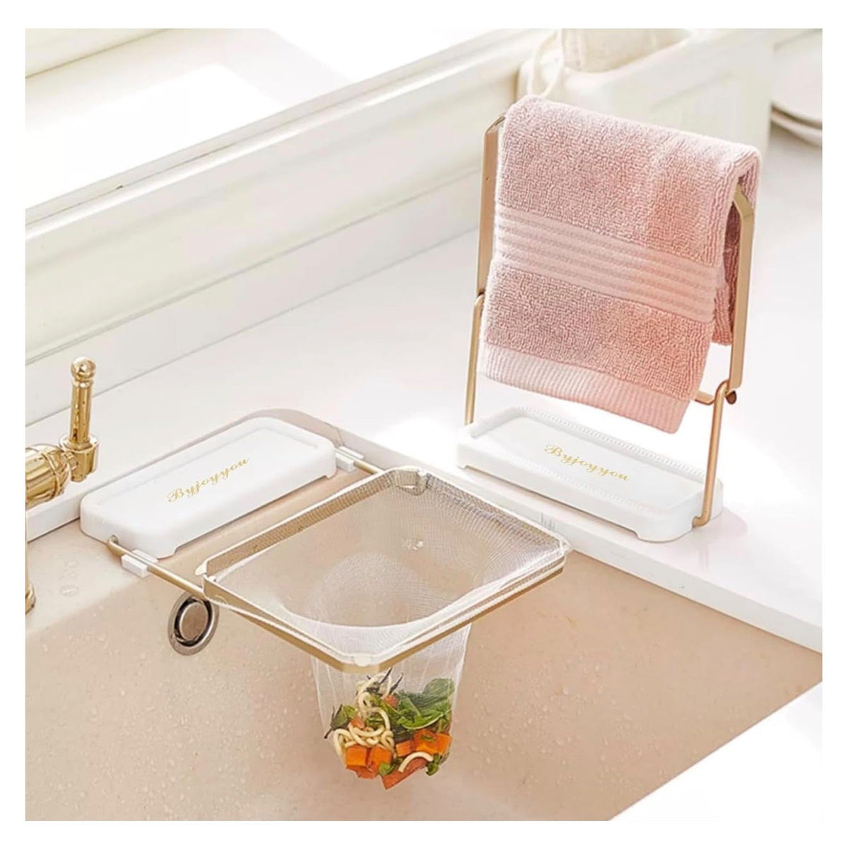 Foldable Sink Food Catcher with 50 Disposable Mesh Bags TECHNOLOGIA
