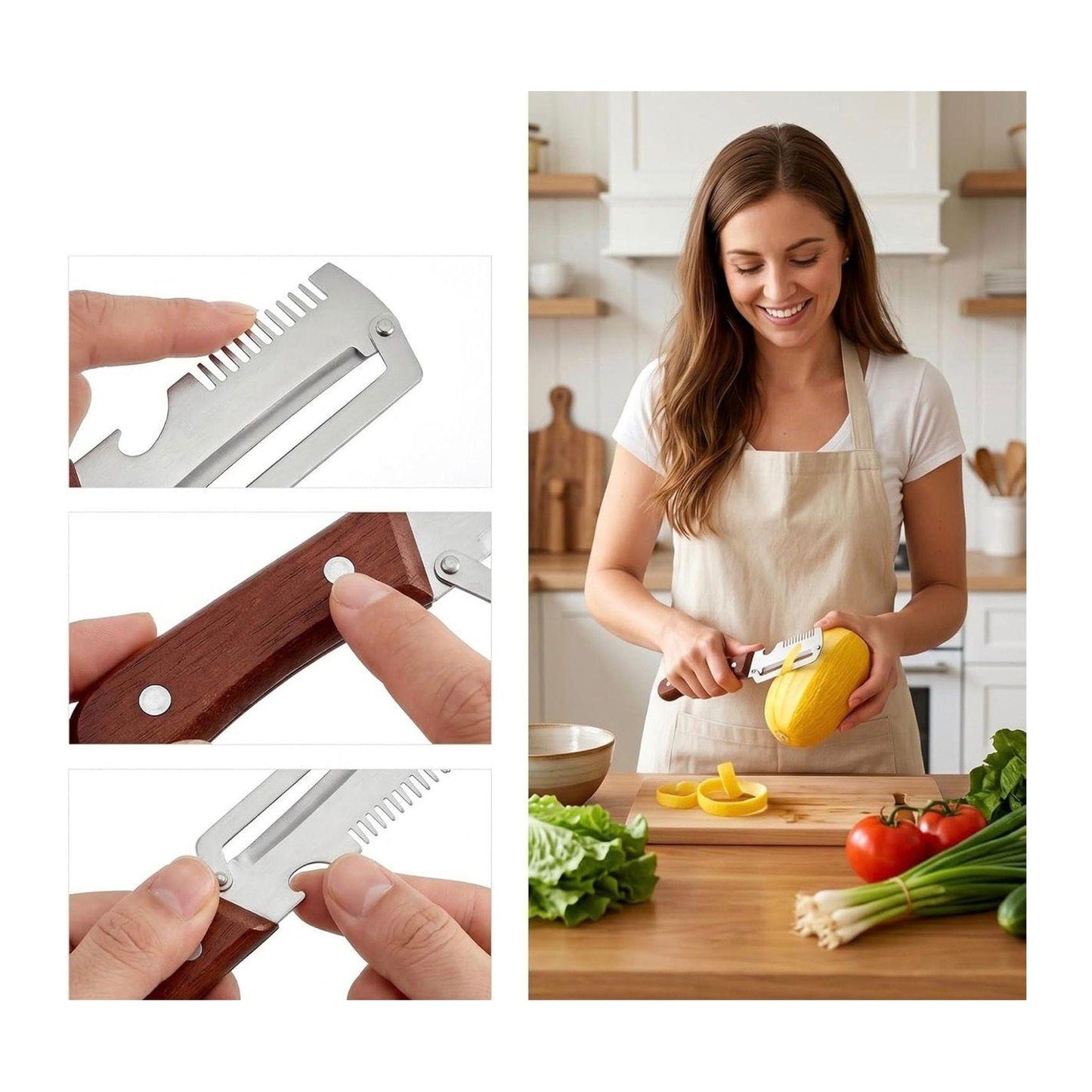 Stainless Steel Multi-function Vegetable Cutter and Peeling Knife TECHNOLOGIA
