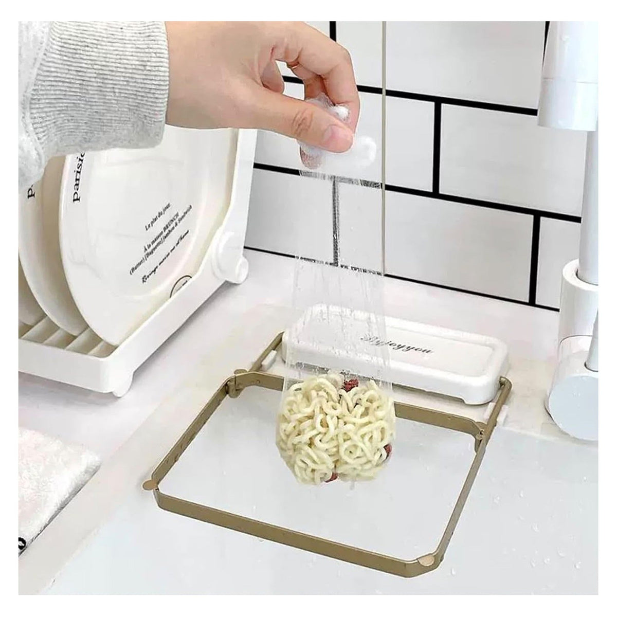 Foldable Sink Food Catcher with 50 Disposable Mesh Bags TECHNOLOGIA
