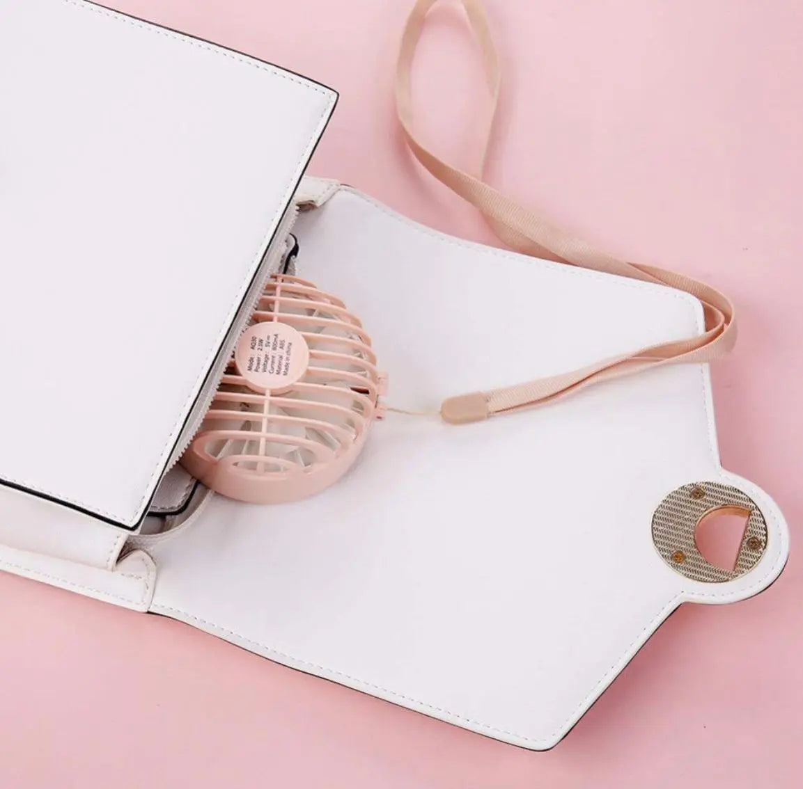 BreezeBright: Portable LED Makeup Mirror with Fan